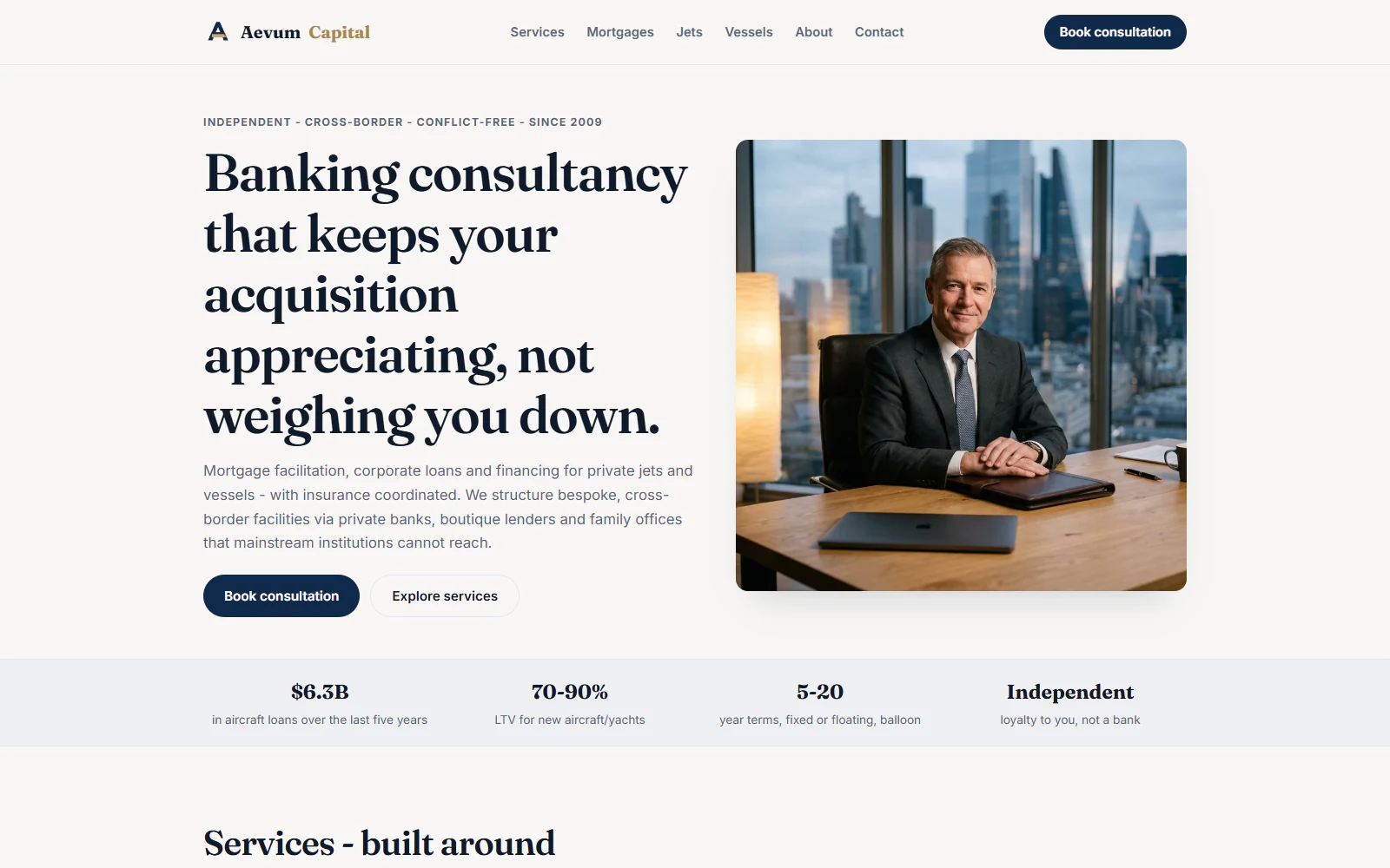 Aevum Capital financial advisory homepage