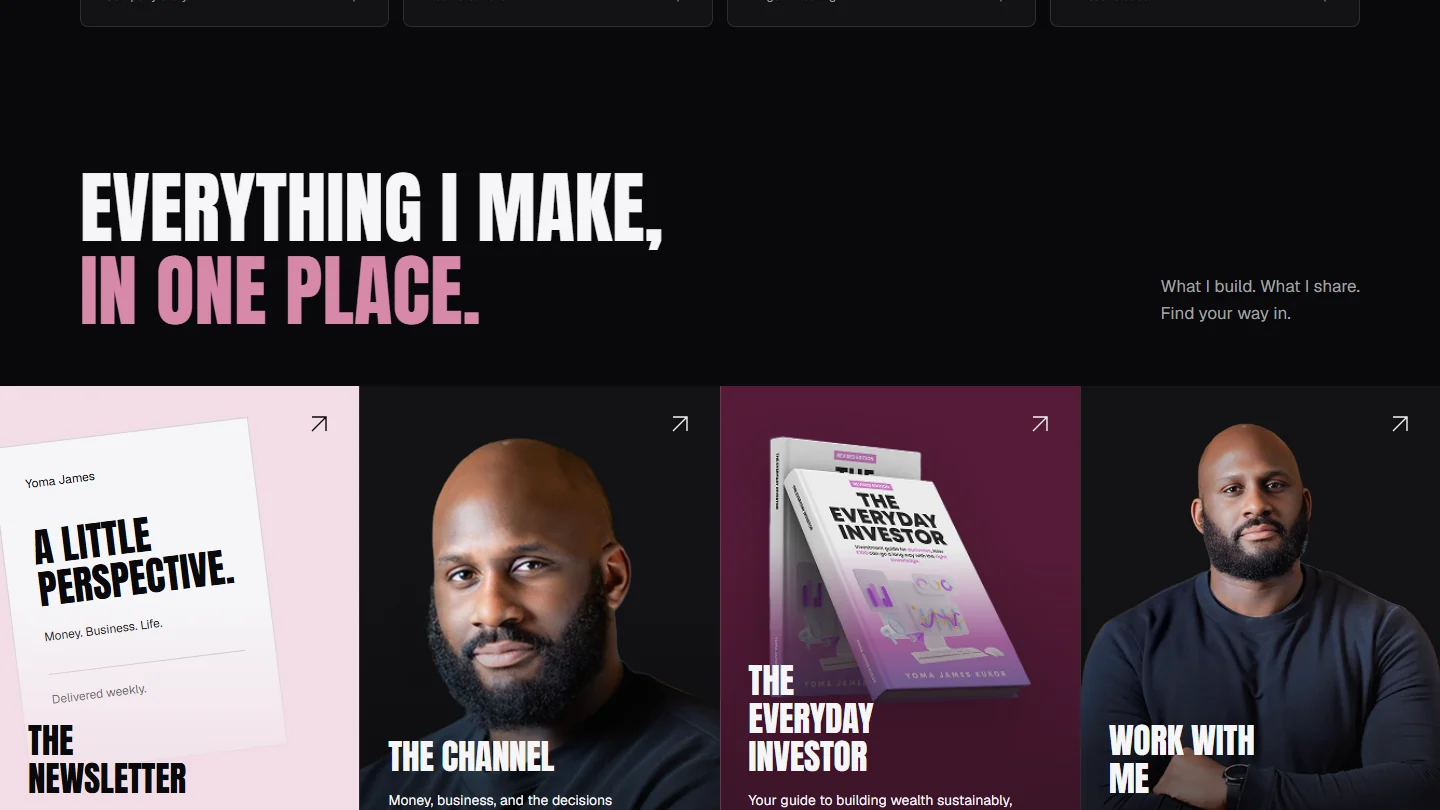 Book, video, newsletter, and collaboration links bring Yoma’s public work together in one place.